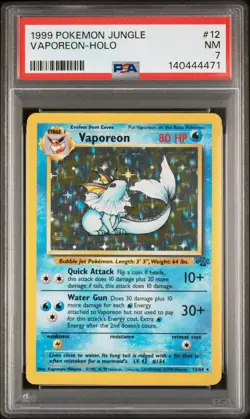1999 POKEMON JUNGLE #12 VAPOREON-HOLO PSA 7 - Image 1