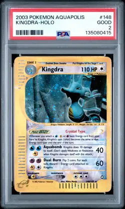 2003 POKEMON AQUAPOLIS #148 KINGDRA-HOLO PSA 2 - Image 1