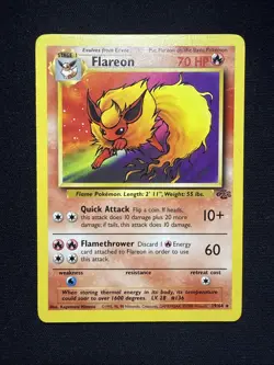 1999 Pokemon TCG Flareon Base Set 19/64 Jungle Rare Non-Holo - Image 3
