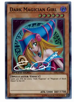 Yu-Gi-Oh! Dark Magician Girl STP1-EN002 Signed By Voice Actress Erica Schroeder - Image 1