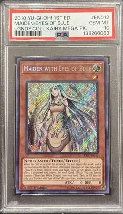 2018 PSA 10 YUGIOH LCKC 1ST ED SECRET RARE MAIDEN WITH EYES OF BLUE 💫 - Image 1