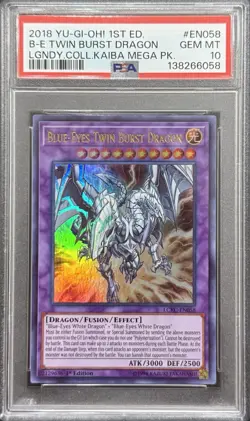 2018 PSA 10 YUGIOH LCKC 1ST ED ULTRA RARE BLUE EYES TWIN BURST DRAGON 💎 - Image 1