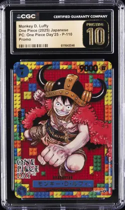 2025 ONE PIECE JPN PC: ONE PIECE DAY '25 PROMO MONKEY D. LUFFY CGC 10 PRISTINE - Image 1