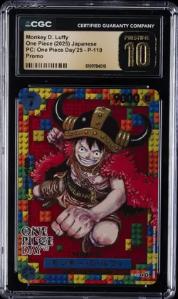 2025 ONE PIECE JPN PC: ONE PIECE DAY '25 PROMO MONKEY D. LUFFY CGC 10 PRISTINE - Image 1