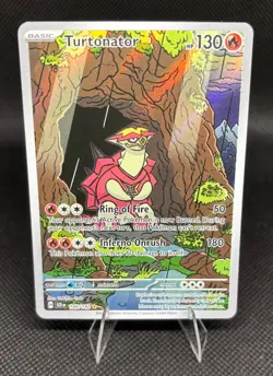 Turtonator 146/142 Sv07: Stellar Crown Illustration Rare Holo Pokemon Card NM - Image 1