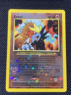 Entei 34 Swirl Black Star WOTC Movie Promo Reverse Holo Pokemon Card LP/NM - Image 1