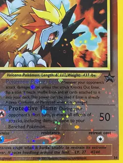 Entei 34 Swirl Black Star WOTC Movie Promo Reverse Holo Pokemon Card LP/NM - Image 2