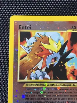 Entei 34 Swirl Black Star WOTC Movie Promo Reverse Holo Pokemon Card LP/NM - Image 3