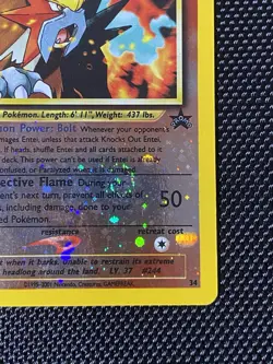 Entei 34 Swirl Black Star WOTC Movie Promo Reverse Holo Pokemon Card LP/NM - Image 5