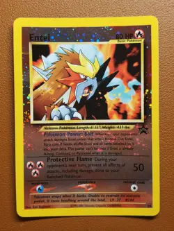 Entei #34 Black Star Promo Reverse Holo [SWIRL] Rare Vintage Pokemon Card - NM - Image 1