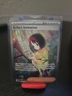 Pokemon TCG Scarlet and Violet Trainer Erika's Invitation Holo Card 203/165 - NM - Image 1