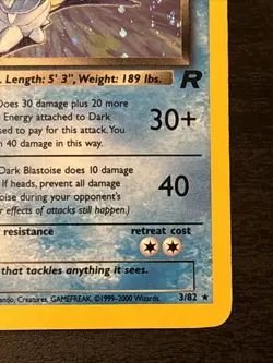Dark Blastoise 3/82 Team Rocket Unlimited Holo Pokemon Card Wotc Holo Rare Nm(-) - Image 4