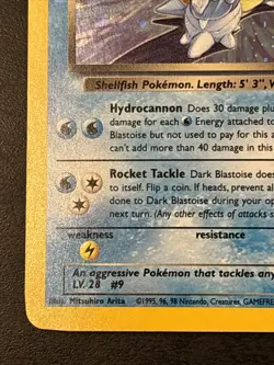 Dark Blastoise 3/82 Team Rocket Unlimited Holo Pokemon Card Wotc Holo Rare Nm(-) - Image 5