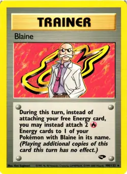 Pokemon TCG Blaine Gym Challenge Card 100/132 Regular Unlimited MP - Image 1