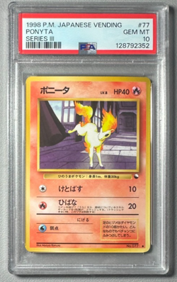 1998 Pokemon Japanese Vending Series III 3 #77 Ponyta PSA 10 Graded Card - Image 1