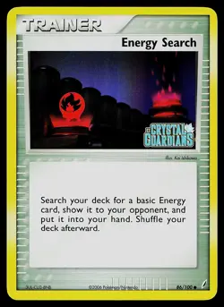 Pokemon Card - Energy Search Crystal Guardians 86/100 Reverse Holo Stamped - Image 1