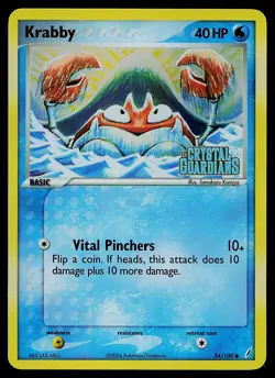 Pokemon Card - Krabby Crystal Guardians 54/100 Common Reverse Holo Stamped - Image 1