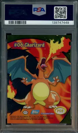 2000 Topps Pokemon TV Animation Clear Cards #PC3 Charizard PSA 9 MINT - Image 2