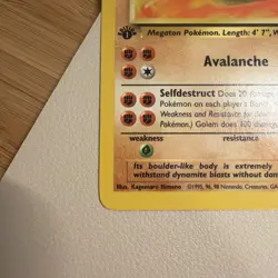 Golem 36/62 Fossil Regular 1st Edition Pokemon WOTC LP - Image 2