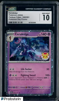 2024 Pokemon Paldean Fates Pokemon Day Promo #040 Ceruledge CGC 10 - Image 1