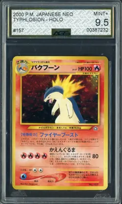 2000 Pokemon Japanese Neo #157 Typhlosion Holo AGS 9.5 MINT+ - Image 1