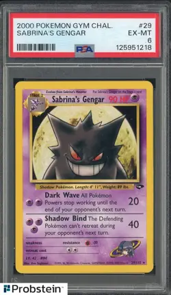 2000 Pokemon Gym Challenge #29 Sabrina's Gengar PSA 6 EX-MT - Image 1