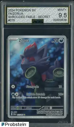 2024 Pokemon SV Shrouded Fable Secret #075 FA Zorua AGS 9.5 MINT+ - Image 1
