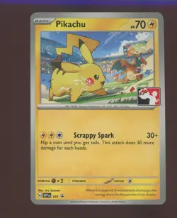 2023 Pokemon SV Black Star Promo Play! Pokemon Stamp #101 Pikachu - Image 1