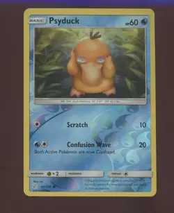 2019 Pokemon Cosmic Eclipse Reverse Holo #40/236 Psyduck - Image 1