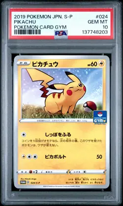 8203 Pikachu 2019 Japanese Pokemon Sword Shield Gym Promo #024 PSA 10 - Image 1