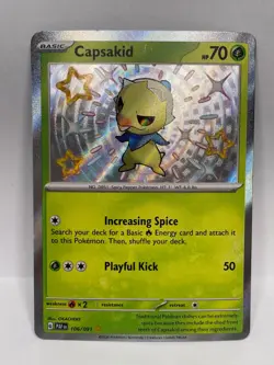 Capsakid Shiny Rare Pokemon TCG Paldean Fates 106/091 - Image 1