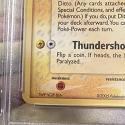 Pokemon Nintendo 2005 EX Delta Species Ditto [Pikachu] #63 PSA 5 Reverse Holo - Image 3