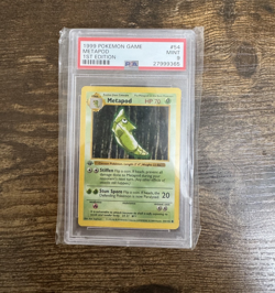1999 Pokemon - 1st Edition Shadowless Metapod Base Set 54/102 - PSA 9 Mint! WOTC - Image 1