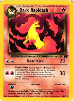 Pokemon TCG Dark Rapidash 44/82 Uncommon Team Rocket Unlimited VLP - Image 1
