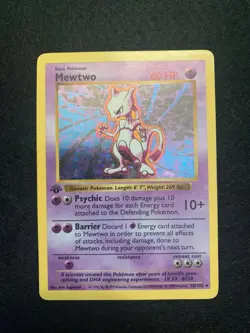 1999 POKEMON BASE SET 1ST EDITION #10 MEWTWO-HOLO PSA 6 - Image 3