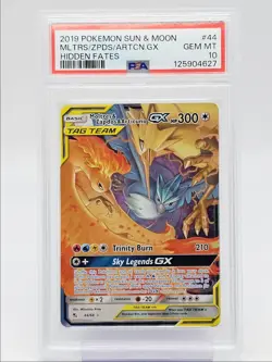MOLTRES ZAPDOS ARTICUNO GX 2019 POKEMON HIDDEN FATES RARE 44/68 PSA 10 Q0465 - Image 1