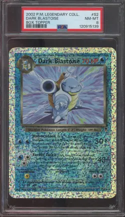 2002 Pokemon Legendary Collection Box Topper #S2 Dark Blastoise NM-MT PSA 8 - Image 1