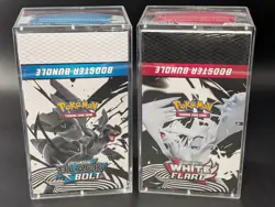 2x Pokemon Black Bolt White Flare Sealed Booster Bundle Display Case W/Acrylic - Image 1