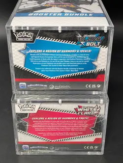 2x Pokemon Black Bolt White Flare Sealed Booster Bundle Display Case W/Acrylic - Image 3