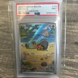 2025 POKEMON BLK EN-BLACK BOLT ILLUSTRATION RARE #129 DWEBBLE PSA 9 - Image 1