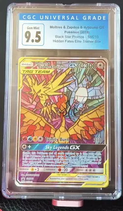 2019 Pokemon Hidden Fates Moltres & Zapdos & Articuno SM210 Promo Graded CGC 9.5 - Image 1