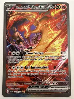 Pokemon TCG Team Rocket's Moltres Ex 229/182 Sv10: Destined Rivals Holo - TCCCX - Image 1