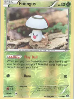 Foongus Reverse Holo Pokemon tcg XY - Steam Siege #12/114 - Image 1
