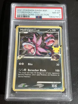 Pokemon PSA 8 NEAR MINT Hydreigon C SWSH138 Celebrations Collection Holo 2021 - Image 1