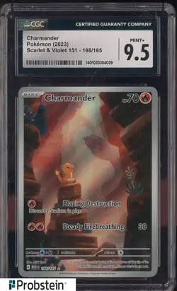 2023 Pokemon Scarlet & Violet 151 #168 Charmander CGC 9.5 MINT+ - Image 1