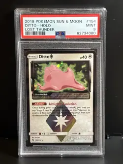 Pokemon Ditto Holo Sun & Moon Lost Thunder Prism Star PSA 9 Mint - Image 1