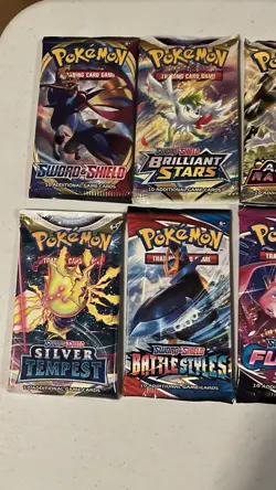 Pokemon Sword And Shield Sealed 10 Booster Pack Lot - Fusion Strike, Lost Origin - Image 2