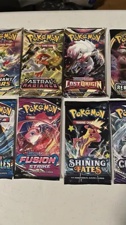 Pokemon Sword And Shield Sealed 10 Booster Pack Lot - Fusion Strike, Lost Origin - Image 3