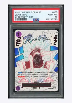One Piece PSA 10 Gear Two R Alt Art 2025 OP11-080 OP11 Japanese - Image 1