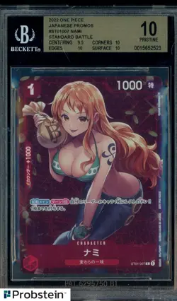 2022 One Piece Japanese Promo ST01 Standard Battle #007 Nami BGS 10 PRISTINE - Image 1